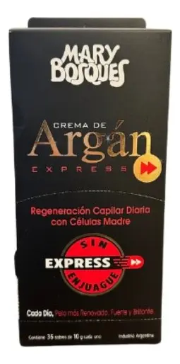 MARY BOSQUES CREMA DE ARGÁN EXPRESS SIN ENJUAGUE X 10G caja x 36un