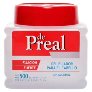 De Preal Gel Fijación Fuerte Pomo X 500g Sin Alcohol