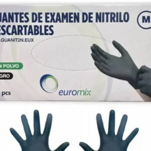 Guantes De Nitrilo Negro | Euromix | Unidad Talle S-M-L