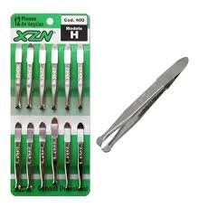 Pinza Para Depilar Xzn Hueca Cartón X12 Unidades P400 INDUSTRIA NACIONAL